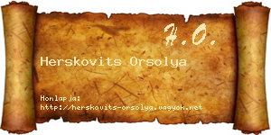 Herskovits Orsolya névjegykártya